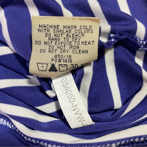 Drake Performance Lightweight Striped Polo, Blue/White, Size XL - Picture 5 of 10